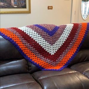 Colorful hand crochet quilt/throw